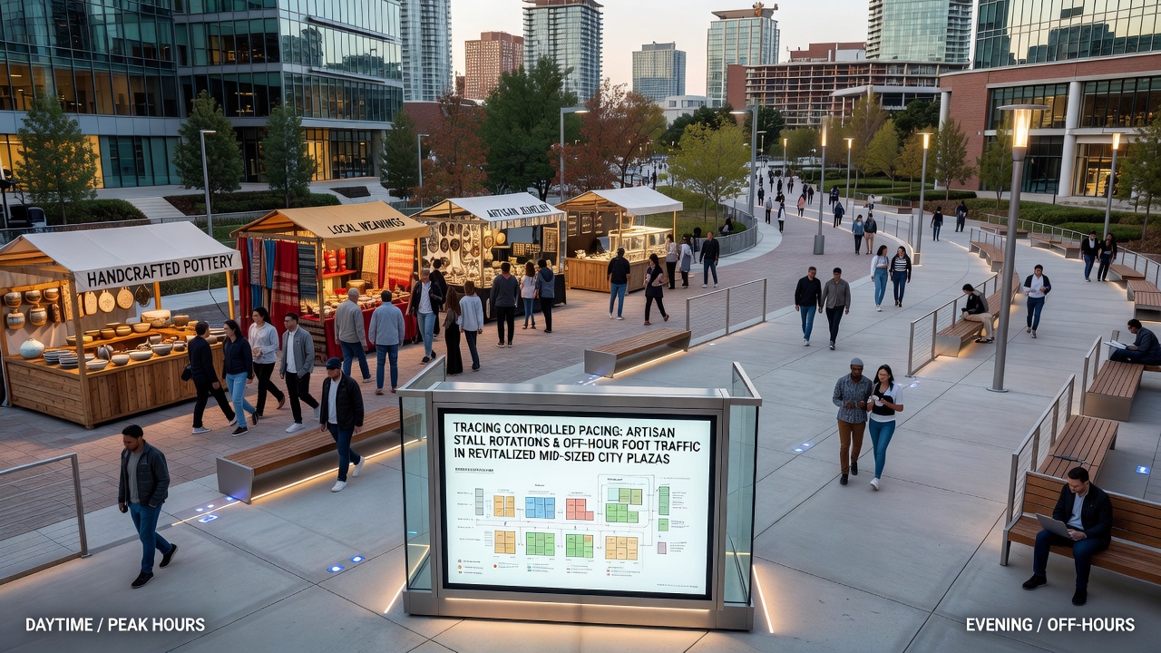 Tracing Controlled Pacing Features in Revitalized Plazas and Shifts in Artisan Stall Rotations Plus Off-Hour Foot Traffic Across Expanding Mid-Sized Cities